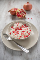 Fototapeta na wymiar Rice with pomegranate