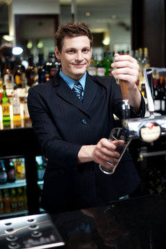 Bartender preparing to make cocktail