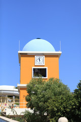 Yellow clock tower
