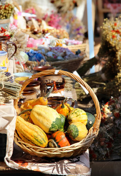 Herbs, spices, lavender, handmade flower bouquets and vegetables