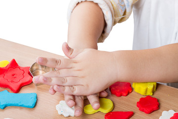 Children work with clay
