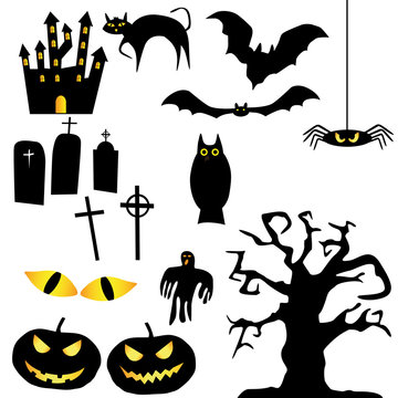 vector halloween silhouettes