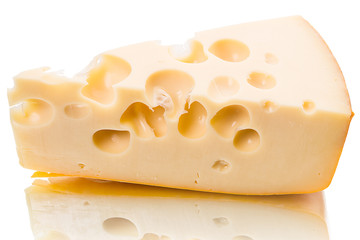 Maasdam cheese on white