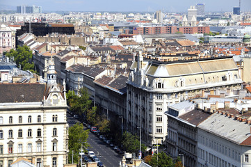 Fototapeta na wymiar Widok z Bazyliki św Szczepana w centrum Budapesztu