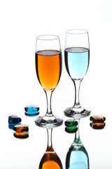 celebration toast with colors special drinks glasses