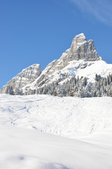 Obraz premium Braunwald, famous Swiss skiing resort