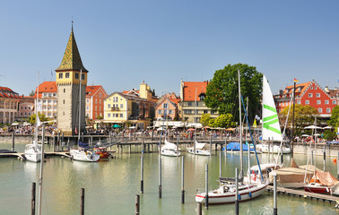 Fototapeta premium Port of Lindau island, Germany