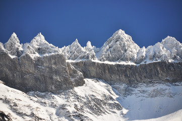Naklejka premium Mountain ridge in Elm region, Switzerland