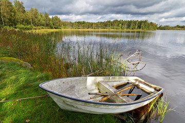 Idyllic Swedish lake in summer time