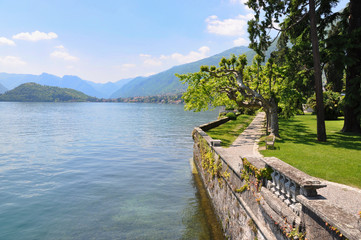 Fototapeta premium Tremezzo town at the famous Italian lake Como
