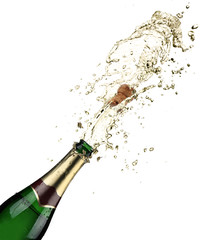 Close-up of champagne explosion
