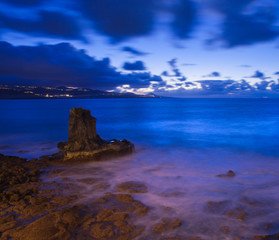 Gran Canaria, night shot from the edge of Las Canteras beach