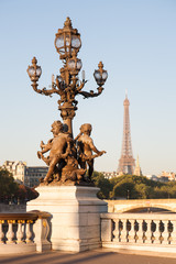 Fototapeta na wymiar Statue du Pont Alexandre III, Paryż, Francja
