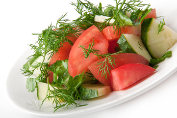 Vegetable salad on plate 