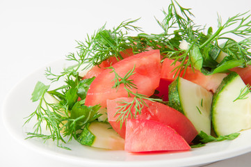 Vegetable salad on plate 