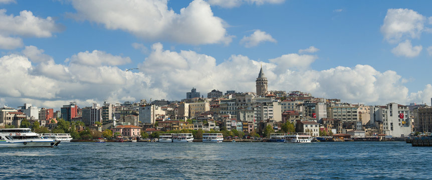 Cityscape over Bosphorus in Istanbul