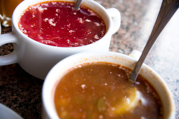 Close up of soup in restaurant
