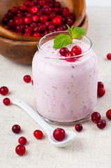 Yoghurt and berry dessert cream