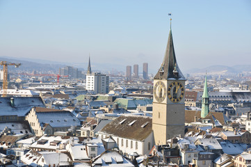 Fototapeta na wymiar Zimowy widok na Zurych