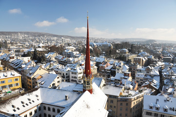 Winter view of Zurich