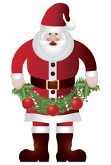 Santa Claus Holding Garland Illustratio