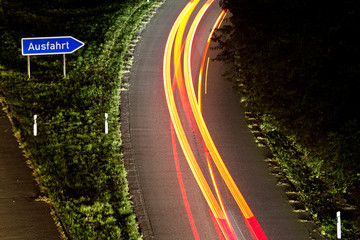 Ausfahrt an der Autobahn