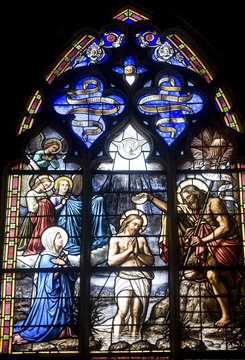 Vitre, Brittany, stained glass