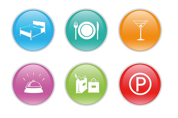 Iconos de colores para la web para hostelería y turismo