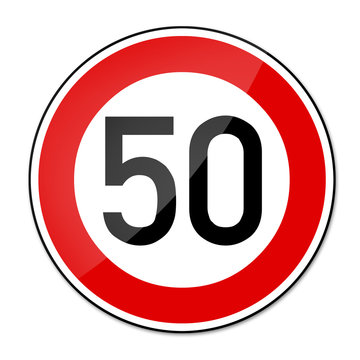 Verkehrsschild Geschwindigkeitsbegrenzung 50km/h
