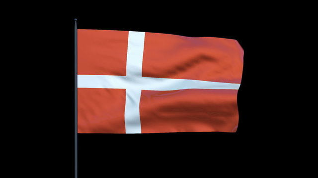 Denmark Flag Waving, Seamless Loop