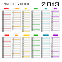 Calendrier 2013 personnalisable