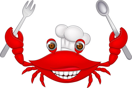 Cartoon crab chef