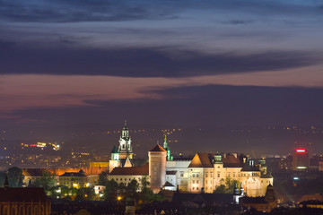Night scene in Krakow, Poland