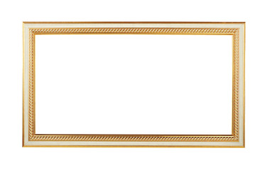 Wooden frame with golden elements