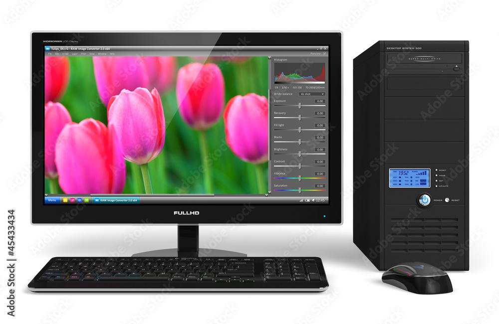 Aufkleber Desktop computer with photo editing software