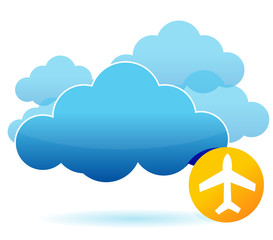 Cloud and airplane illustration design