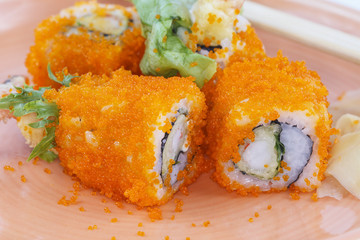 Closeup sushi,Japanese-style food.