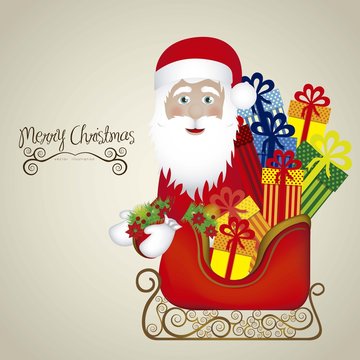 illustration of santa with sleigh