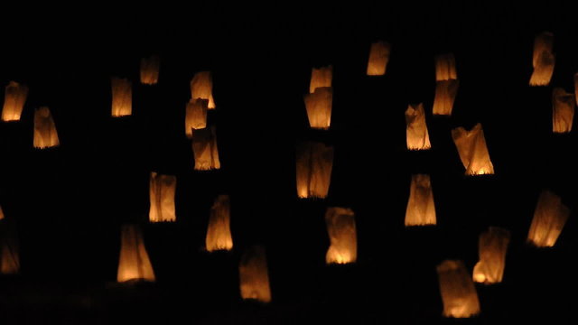 Lots of  paper lanterns
