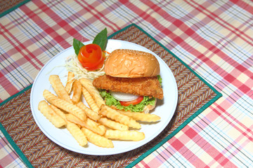 Fire cheken burger