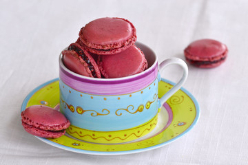 Macarons framboises