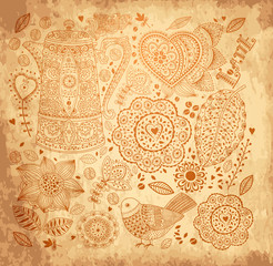 Vector vintage floral background