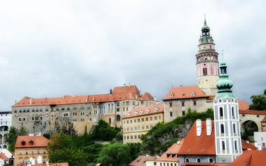 Fototapeta premium Typical medieval homes of Cesky Krumlov, Czech Republic