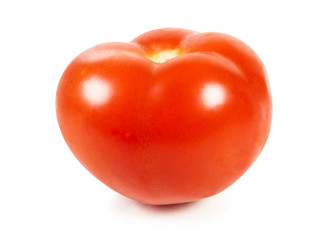 fresh tomato with shadow isolated on white