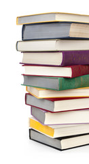 Stack of books isolated on white background