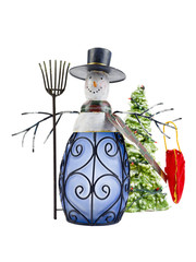 snowman on lamps