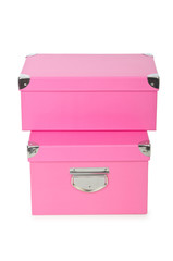 Pink giftboxes isolated on white