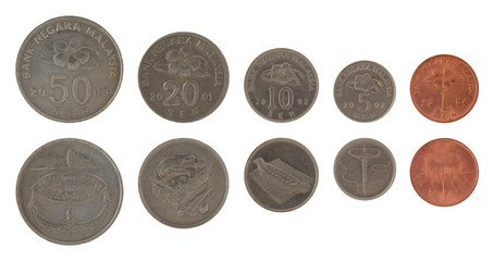 Malaysian Coins Isolated on White © Vladimir Wrangel