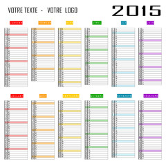 Calendrier 2015 personnalisable