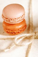 fiestive macarons on gift present box, shaloow dof